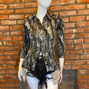 Cato Animal Printed Crinkle Blouse